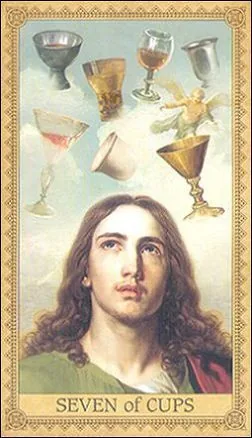 Seven of Cups card from the Influence of the Angels Tarot deck