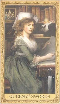 Queen of Swords card from the Influence of the Angels Tarot deck