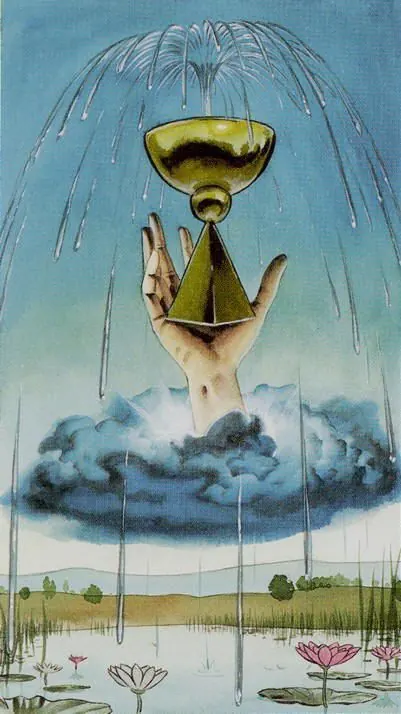 Ace of Cups card from the Initiatory Golden Dawn Tarot deck