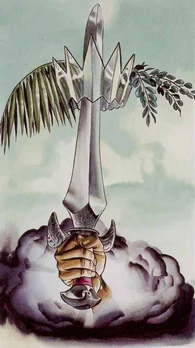 Ace of Swords card from the Initiatory Golden Dawn Tarot deck