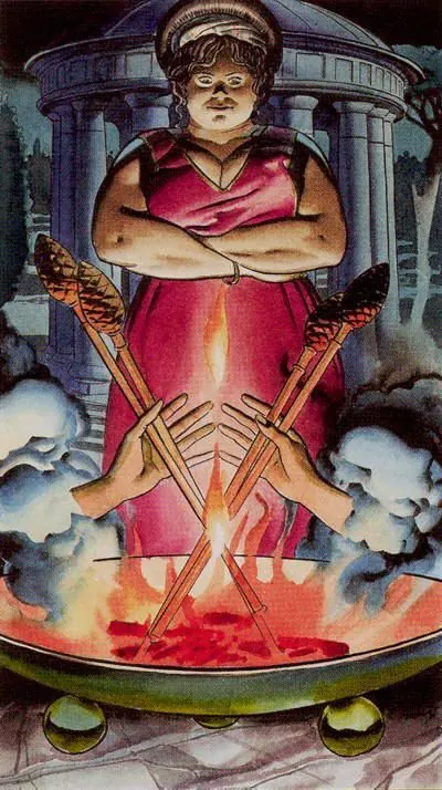 Four of Wands card from the Initiatory Golden Dawn Tarot deck
