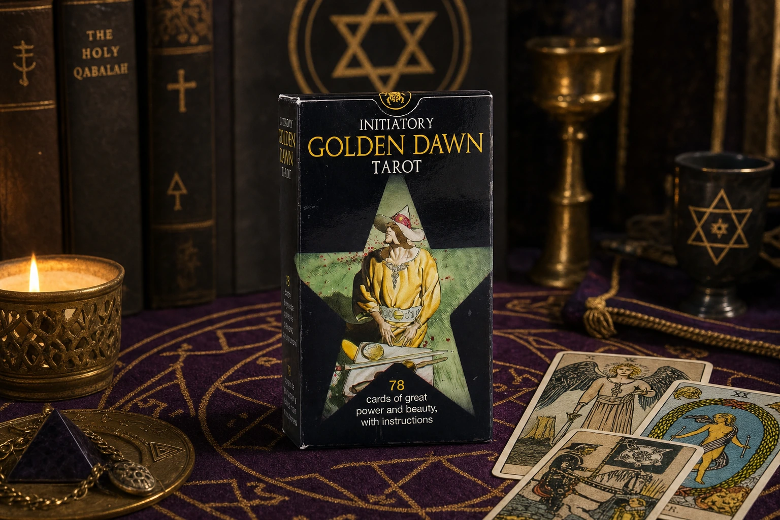 Initiatory Golden Dawn Tarot product box lifestyle image