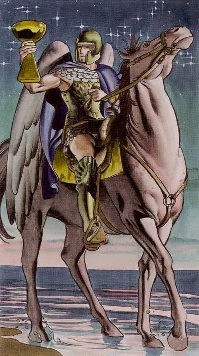 Knight of Cups card from the Initiatory Golden Dawn Tarot deck