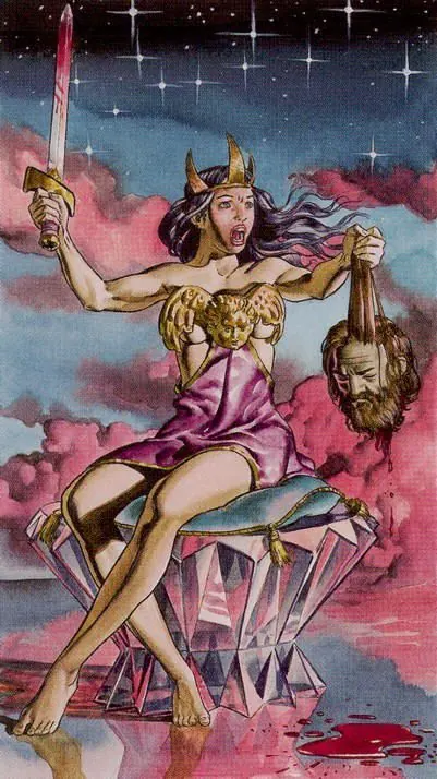 Queen of Swords card from the Initiatory Golden Dawn Tarot deck