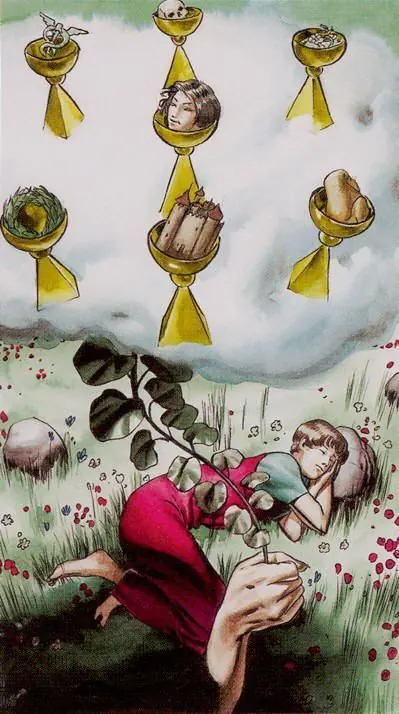 Seven of Cups card from the Initiatory Golden Dawn Tarot deck