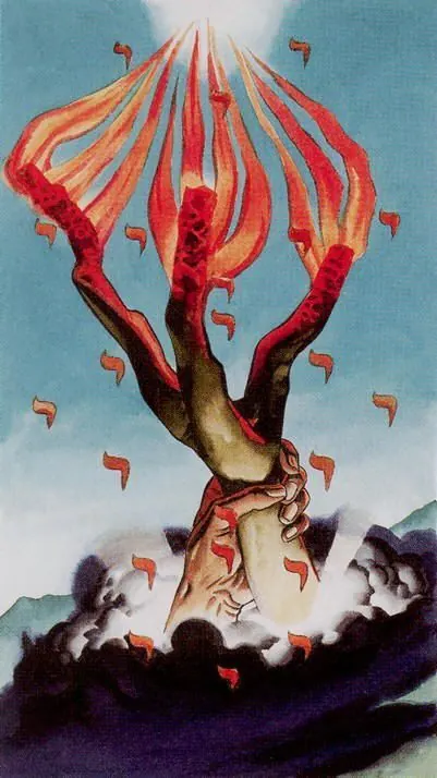 The Hanged Man card from the Initiatory Golden Dawn Tarot deck