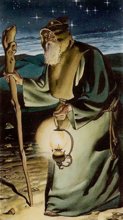 The Hermit card from the Initiatory Golden Dawn Tarot deck