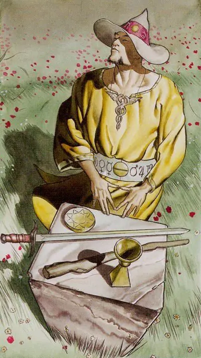 The Magician card from the Initiatory Golden Dawn Tarot deck