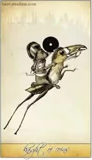 Knight of Coins card from the Isidore Tarot deck