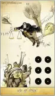 Six of Coins card from the Isidore Tarot deck
