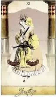 Justice card from the Isidore Tarot deck
