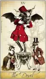 The Devil card from the Isidore Tarot deck