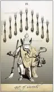 Nine of Swords card from the Isidore Tarot deck