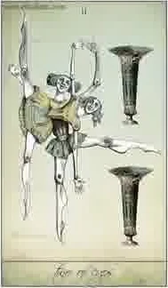 Two of Cups card from the Isidore Tarot deck