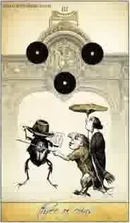 Three of Coins card from the Isidore Tarot deck