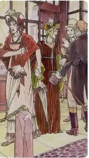 Judgement card artwork from the Jane Austen Tarot by Diane Wilkes and Lola Airaghi