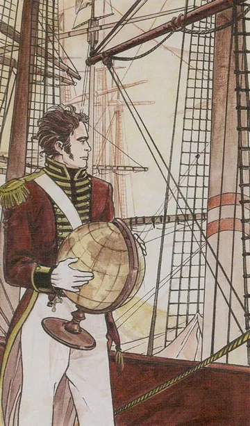 3 of Wands card artwork from the Jane Austen Tarot by Diane Wilkes and Lola Airaghi