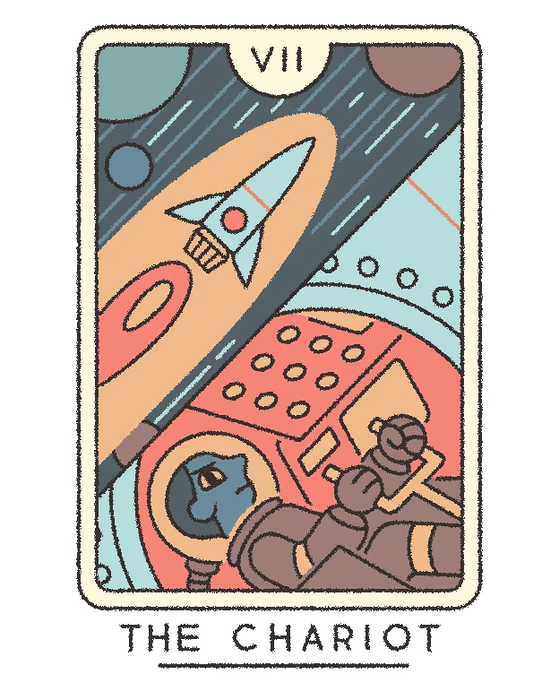 The Chariot card from the Joe Sparrow Tarot deck