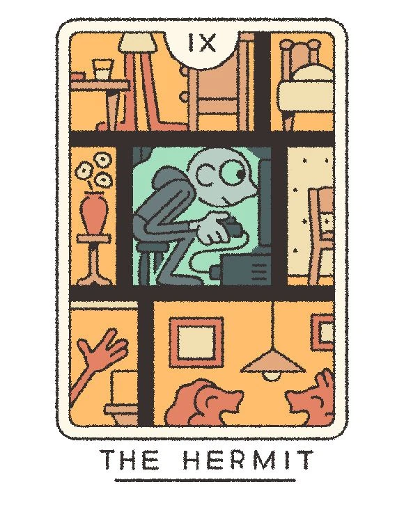 The Hermit — Joe Sparrow Tarot The Hermit card from the Joe Sparrow Tarot deck
