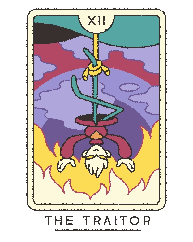 The Traitor card from the Joe Sparrow Tarot deck