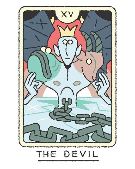 The Devil card from the Joe Sparrow Tarot deck