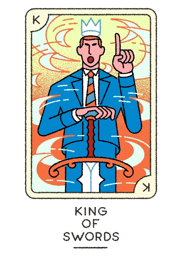 King of Swords card from the Joe Sparrow Tarot deck
