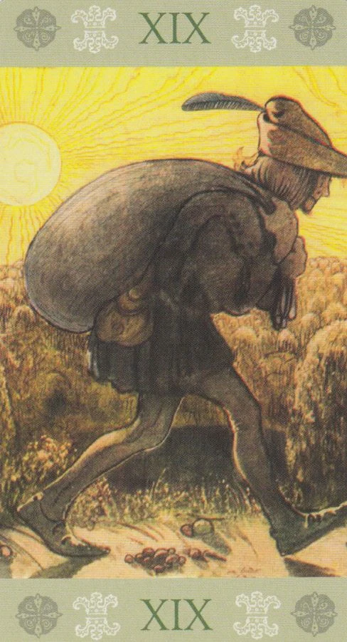 The Sun — source-order label The Sun card from the John Bauer Tarot deck