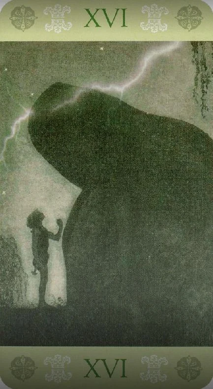 The Tower card from the John Bauer Tarot deck
