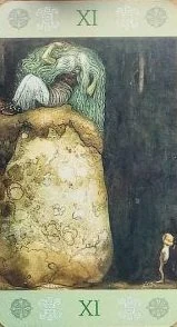 Justice — source-order label Justice card from the John Bauer Tarot deck