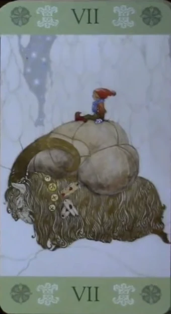 The Chariot — source-order label The Chariot card from the John Bauer Tarot deck