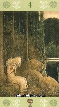 Four of Cups card from the John Bauer Tarot deck