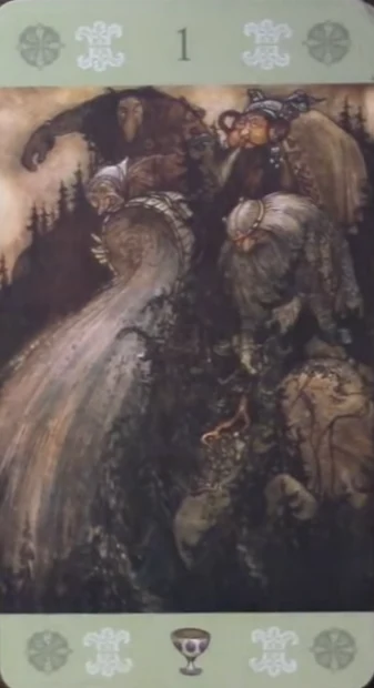Ace of Cups card from the John Bauer Tarot deck
