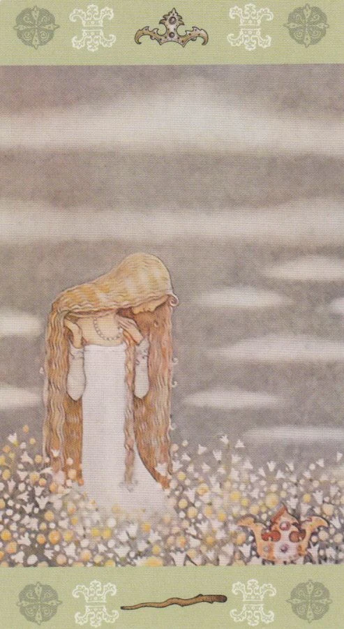Queen of Wands card from the John Bauer Tarot deck