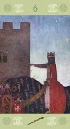 Six of Wands card from the John Bauer Tarot deck