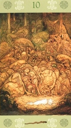 Ten of Wands card from the John Bauer Tarot deck