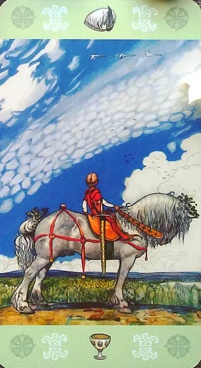Knight of Cups card from the John Bauer Tarot deck