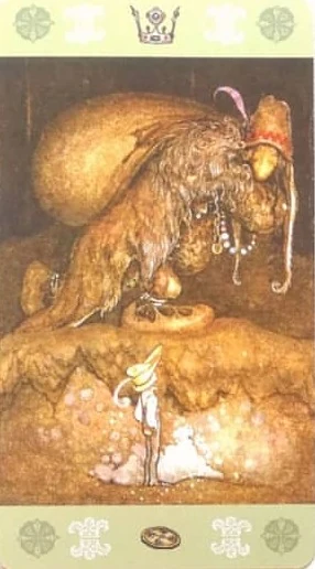 King of Pentacles card from the John Bauer Tarot deck