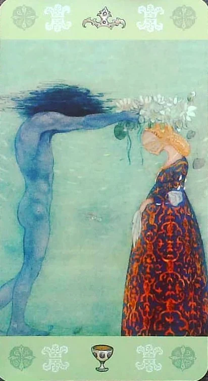 Queen of Cups — source-order label Queen of Cups card from the John Bauer Tarot deck