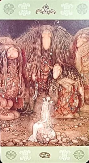 Queen of Pentacles card from the John Bauer Tarot deck