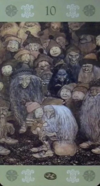 Ten of Pentacles card from the John Bauer Tarot deck