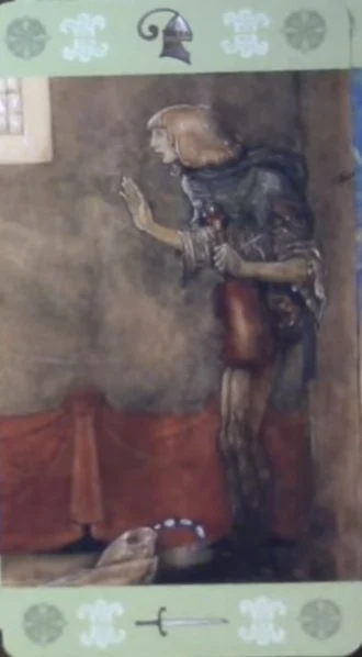 Page of Swords card from the John Bauer Tarot deck
