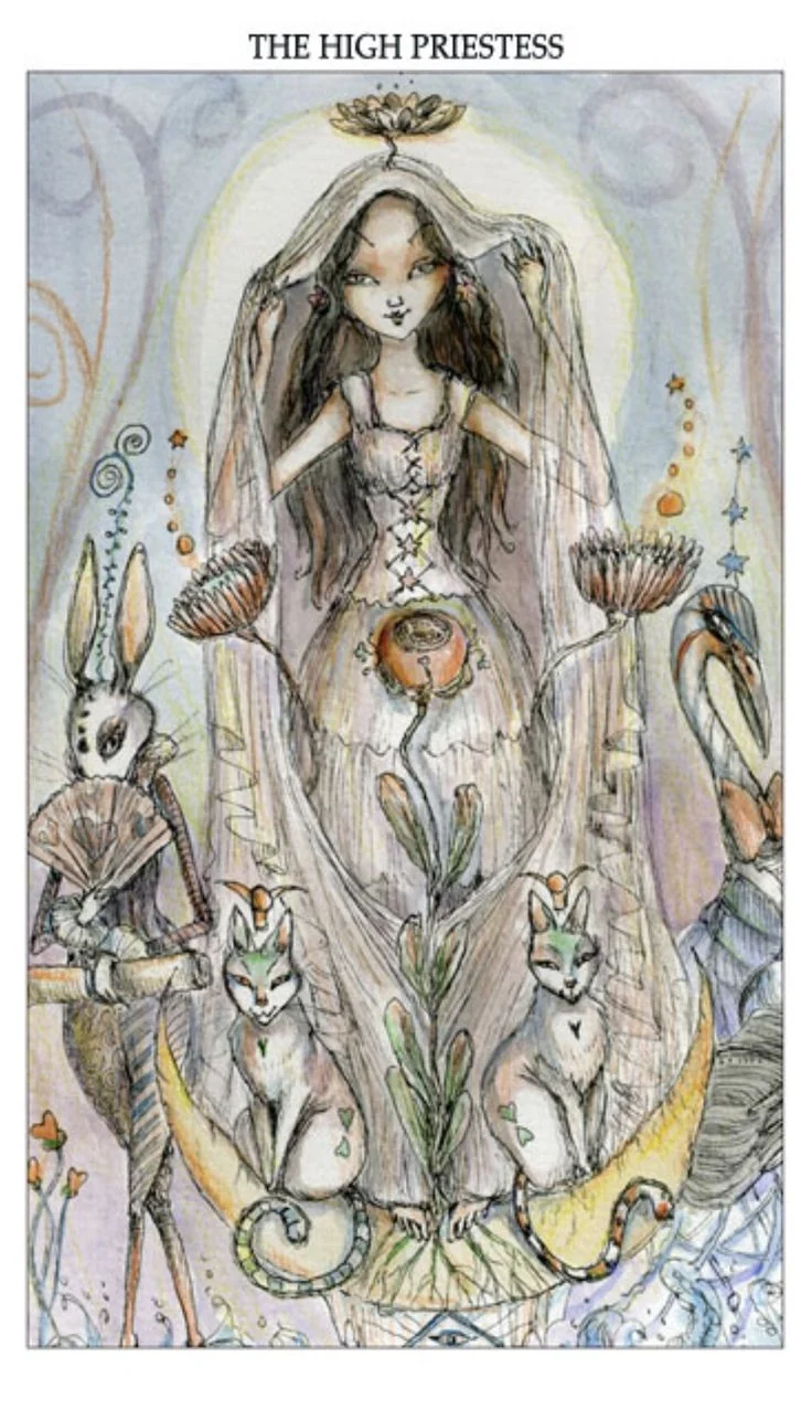 The High Priestess card from the Joie De Vivre Tarot deck