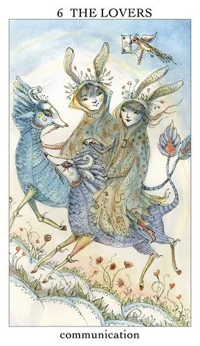 The Lovers card from the Joie De Vivre Tarot deck