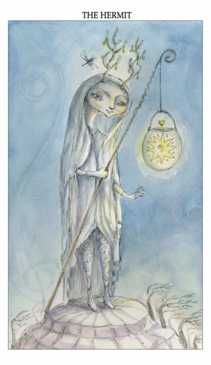 The Hermit card from the Joie De Vivre Tarot deck