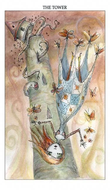 The Tower card from the Joie De Vivre Tarot deck