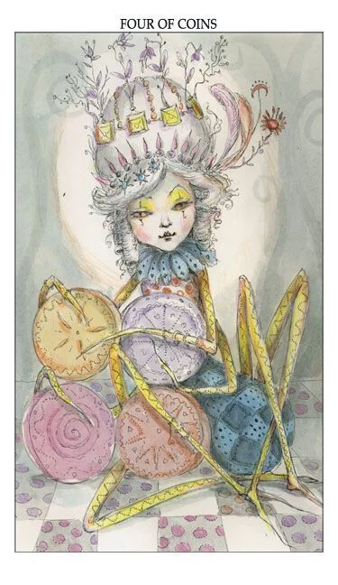 Four of Coins card from the Joie De Vivre Tarot deck