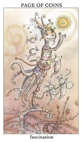 Page of Coins card from the Joie De Vivre Tarot deck