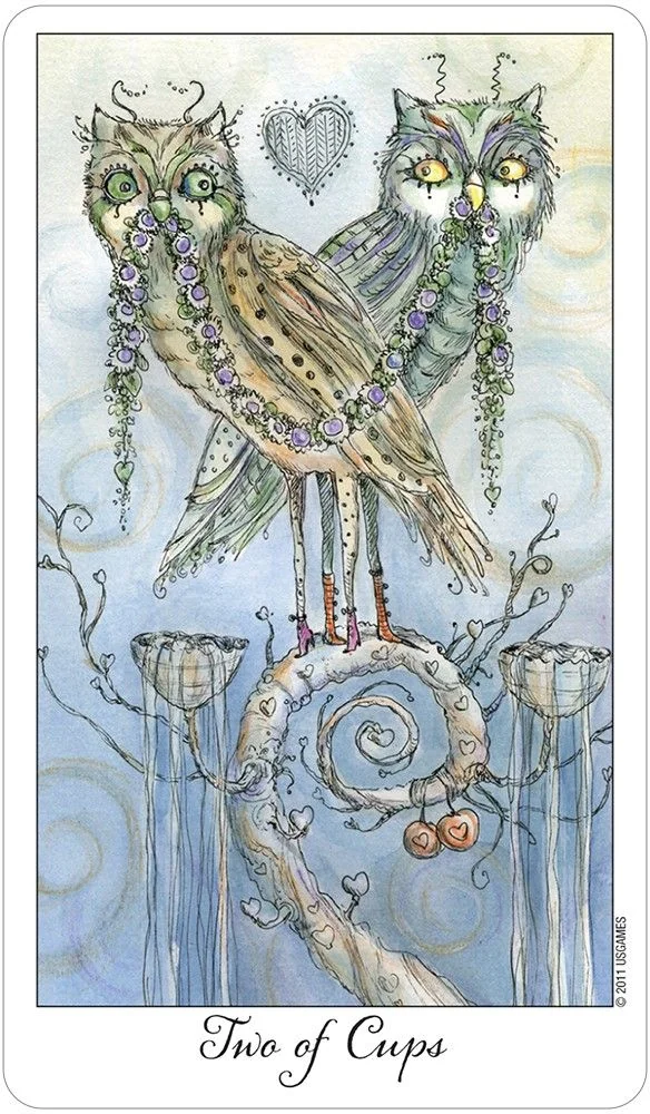 Two of Cups card from the Joie De Vivre Tarot deck