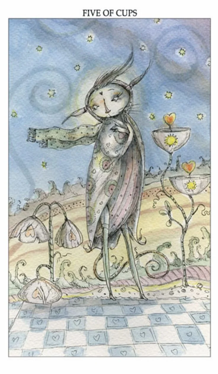 Five of Cups card from the Joie De Vivre Tarot deck