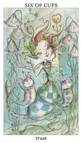 Six of Cups card from the Joie De Vivre Tarot deck